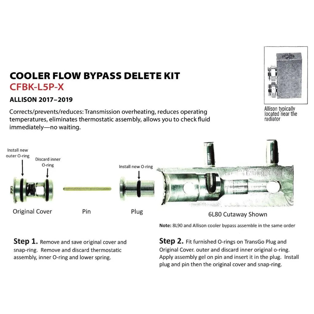 Xcalliber Transmission Cooler Flow Bypass Delete Kit CFBK-L5P-X