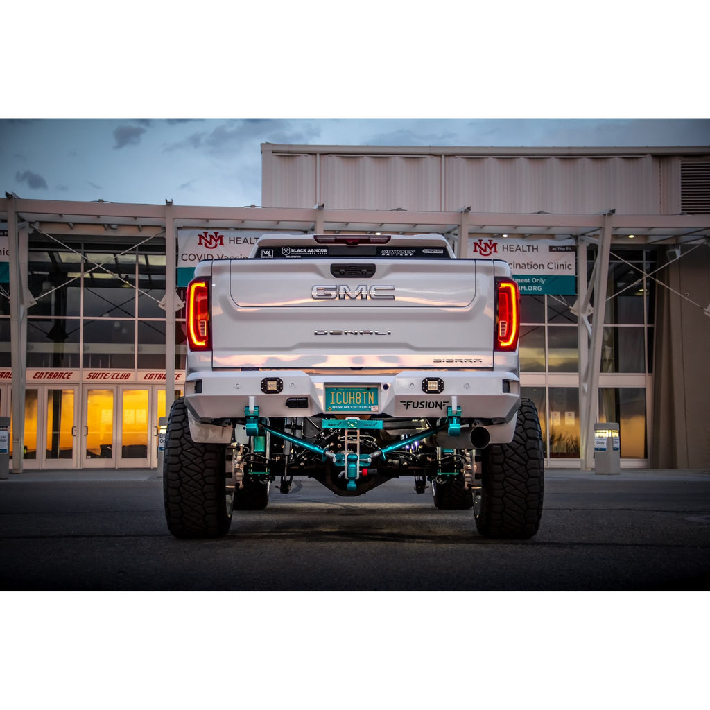 Orion Motor Tech Complete Rear Bumper Assembly – 2020-2024 Chevy Silverado GMC Sierra 2500 3500, Chrome, Park Assist Cutouts