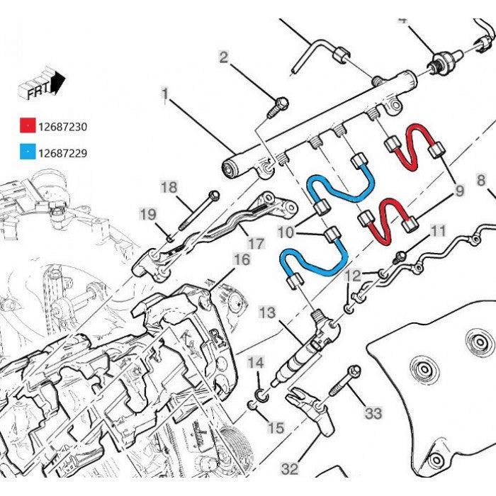 GM L5P High Pressure Fuel Lines (1722 L5P) DmaxStore