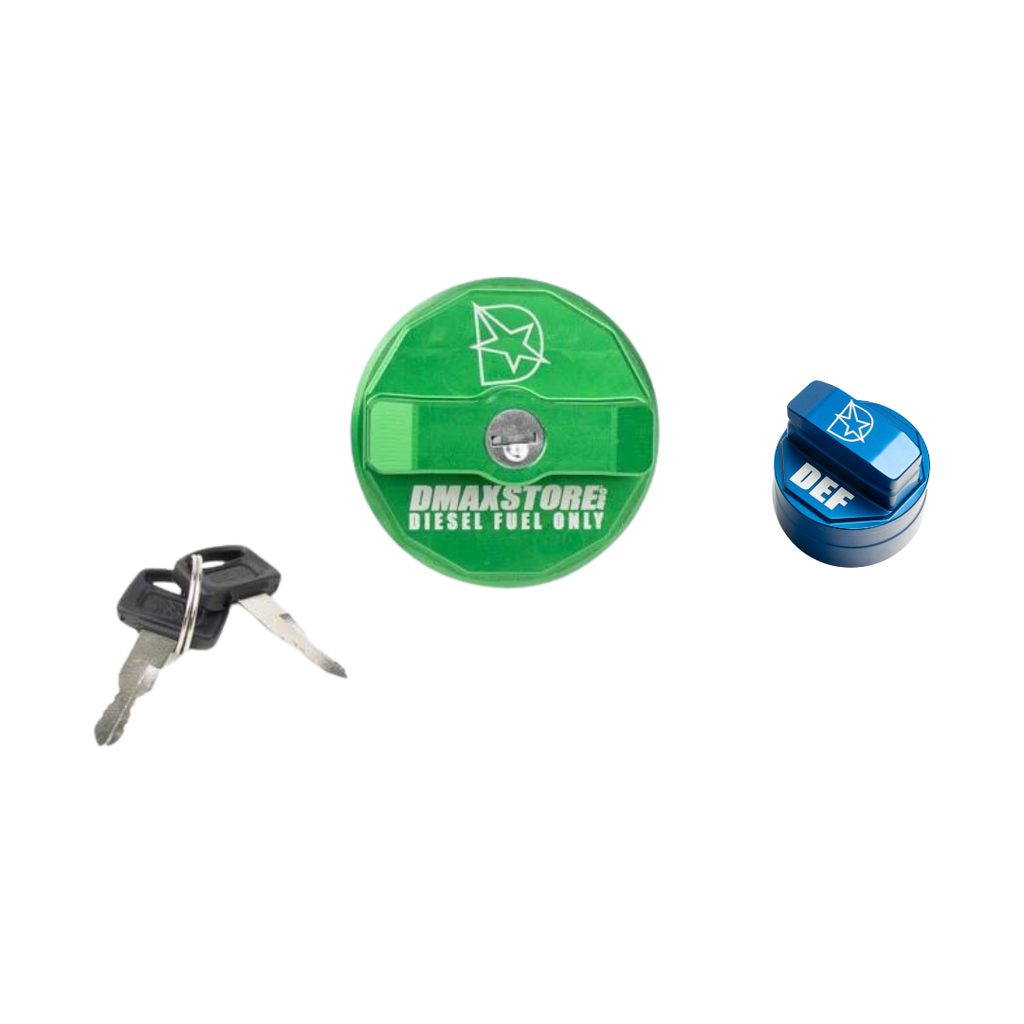 DmaxStore Billet Locking Fuel & DEF Cap Bundle, 2016-2022 LWN DMAX-BFC ...