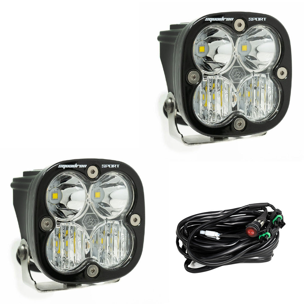 Baja Designs Squadron Pro LED Light Pods Kit w/Vertical Mounts/2.00in Harness main image 0