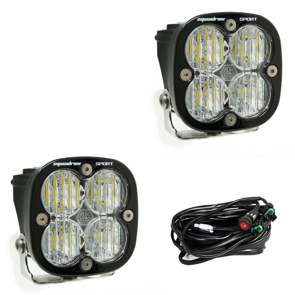Baja Designs Squadron Pro LED Light Pods Kit w/A-Pillar Mounts/2.00in Harness main image 0