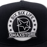 DMAXSTORE "Six Six Life Patch" Black/White Snapback Hat
