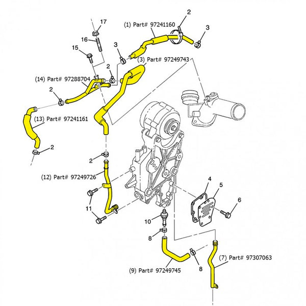 GM PCV Components (CA Emissions), 2002-2004 LB7