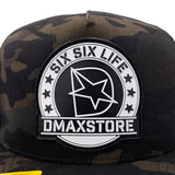 DMAXSTORE "Six Six Life Patch" Black Camo Snapback Hat
