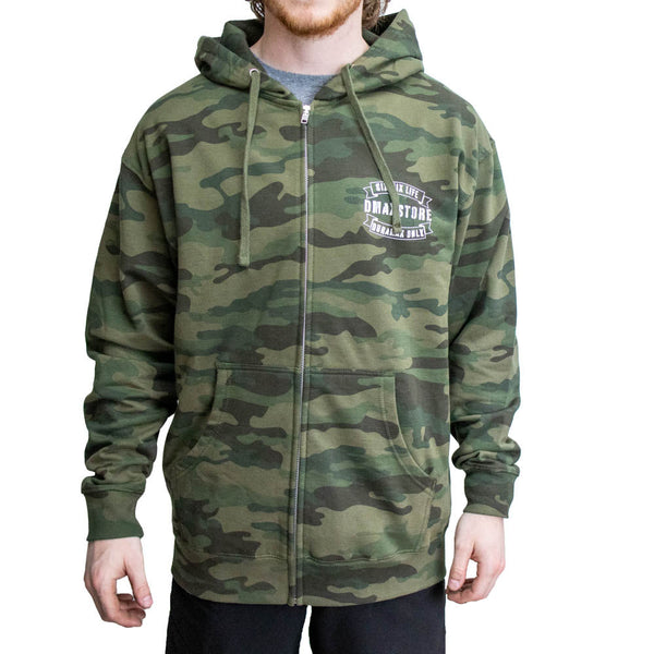 DmaxStore Midweight Camo Zip-Up Hoodie
