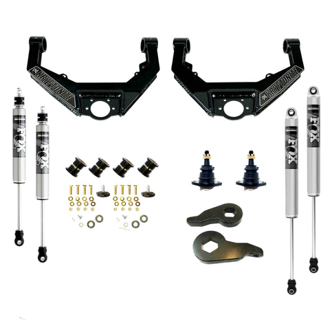 KRYPTONITE STAGE 3 LEVELING KIT FOX SHOCKS 2001–2010 GM HD & HUMMER H2 KR10STAGE3FOX