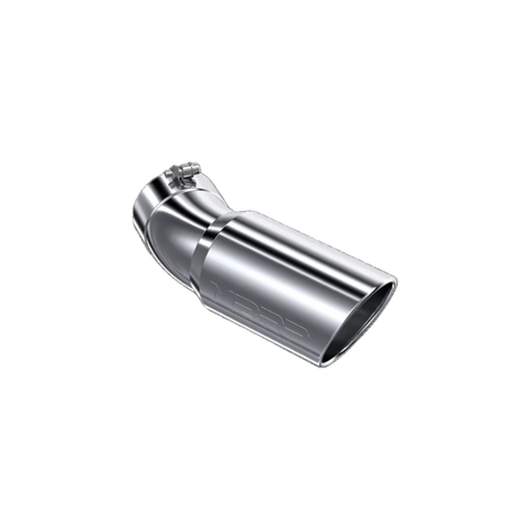 LCGP 4" Inlet 5" Outlet Diesel Exhaust Tip – Polished Stainless Steel, Clamp-On, 12" Length, Angle Cut