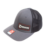 DmaxStore R-Flex Trucker Leather Patch Hat Grey/Black