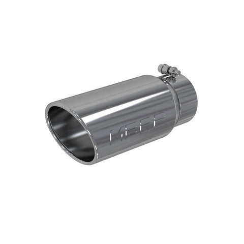 MBRP 4"X5"X12" Rolled Edge, Single Wall, Angle Cut, T304 Stainless Tip