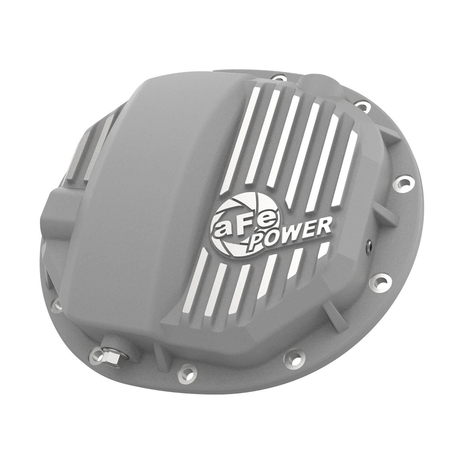 aFe Street Series Raw Front Differential Cover w/ Machined Fins | GM Gas Trucks/SUV (46-71140A)