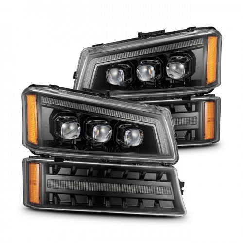 AlphaRex Nova-Series LED Projector Alpha-Black Headlights, 2003-2007 Silverado LB7/LLY/LBZ