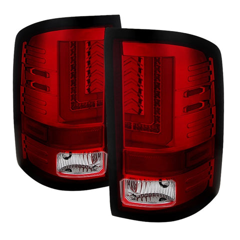 Spyder LED Tail Lights - Red Sierra 2015-2018 LML/L5P