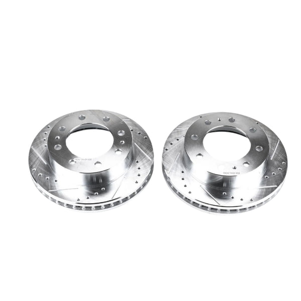 PowerStop D Series Drilled & Slotted Rotors, 2001-2010 LB7/LLY/LBZ/LMM Dual Rear Wheel
