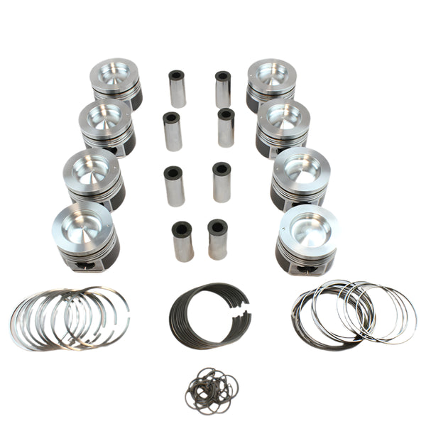 Mahle MS Piston Set Duramax 4.075in Bore 3.898in Stk 6.417in Rod 1.358 Pin -40.7cc 16.8 CR Set of 8