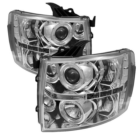 Spyder Projector Headlights with LED Halo 2007.5-2014 Silverado