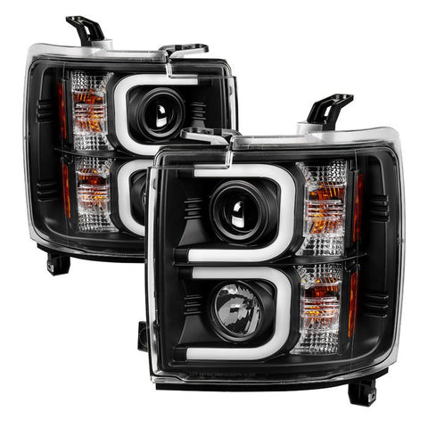 Spyder Projector Headlights Light Bar DRL Black 2015-19 Silverado
