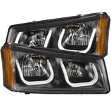 Anzo Crystal Headlights with U-bar for 2003-2007 LB7/LLY/LBZ