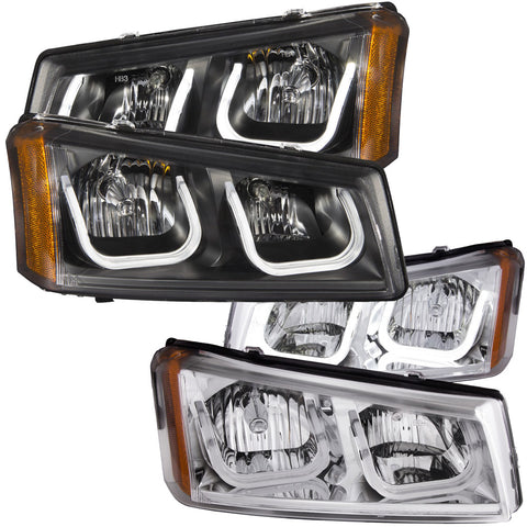 Anzo Crystal Headlights with U-bar for 2003-2007 LB7/LLY/LBZ