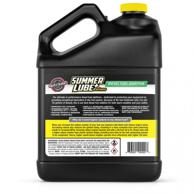 Opti-lube Summer+ Cetane Formula Diesel Fuel Additive: Gallon (1 Gallon - Treats 2560 Gallons) Opti-lube Summer+ Cetane Formula Diesel Fuel Additive: Gallon (1 Gallon - Treats 2560 Gallons)