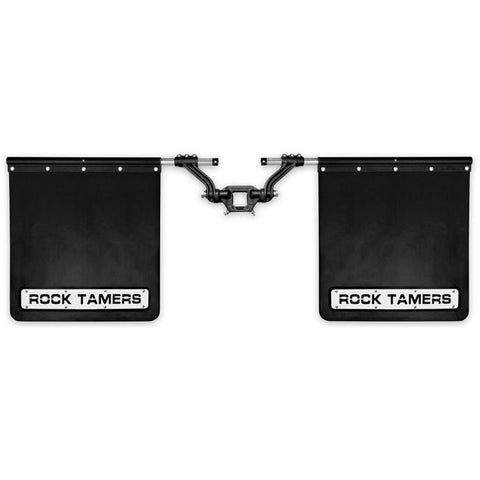 Rock Tamers 2" Hub Mudflap System Matte Black-Stainless Steel Trim Plates