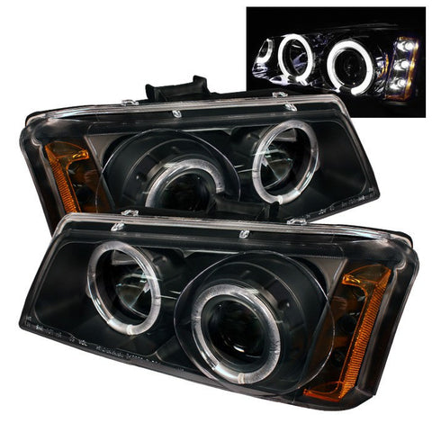 Spyder Projector Headlights LED Halo Black 2003-2007
